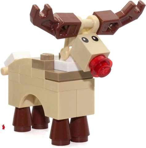 Lego Holiday Minifigure Animal Reindeer Rudolph With Red