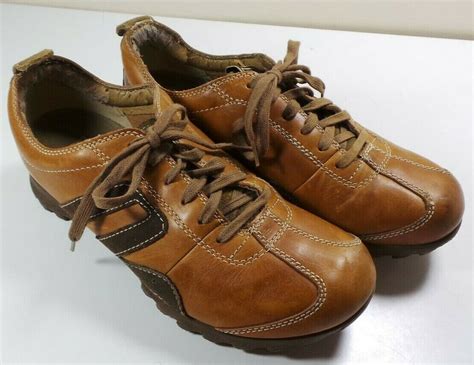 Mens Caterpillar Brown Leather Tennis Shoes Sneakers Gem