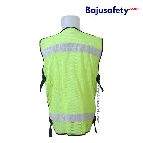 Rompi Safety Jaring Hijau Kekuningan Lime Kantong Wearpack