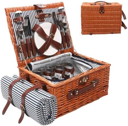 Amazon Willow Picnic Basket For 4 Persons With Insulated