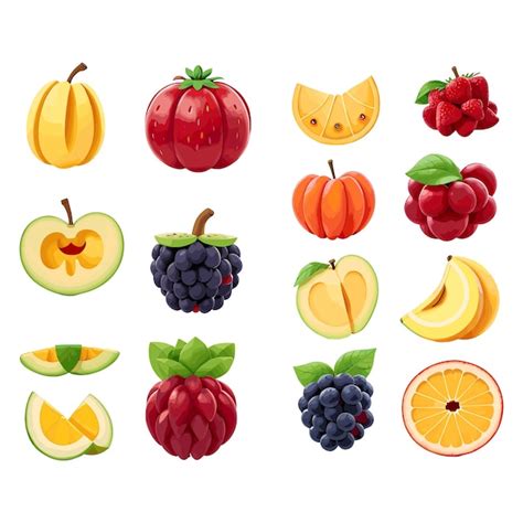 Conjunto De Desenhos Animados Frutas Arte Ilustra O Design Vetorial