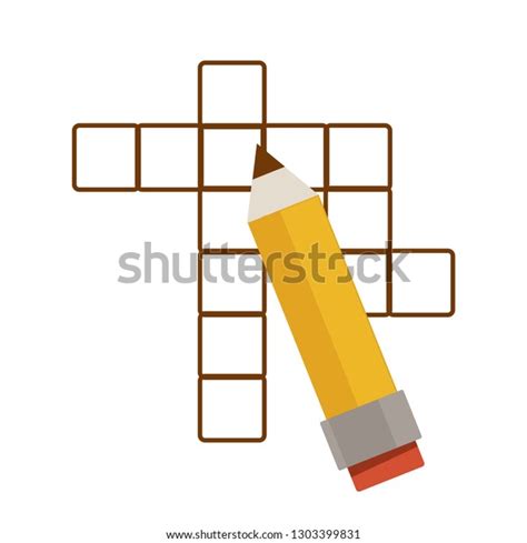 Words Guessing Crossword Puzzle Pencil Intellectual Stock Vector