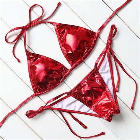 Newest Women Hot Sexy Swimwear Shiny Bikini Buy Hot Sexy Shiny Bikini Swimwear Shiny Bikini