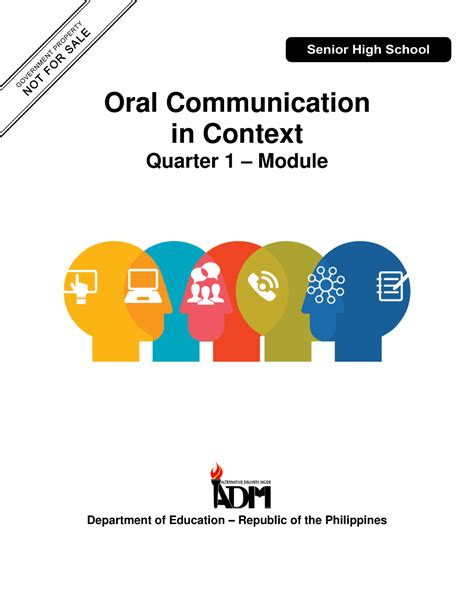 Adm Oral Com In Context Module Q1 Grade 11 Oral Communication In