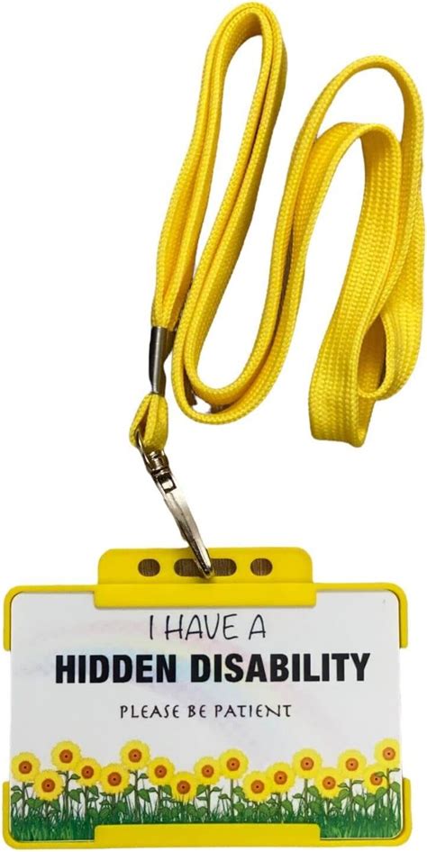 Hidden Disability Sunflower Lanyard Pvc Id Card With Breakaway Yellow