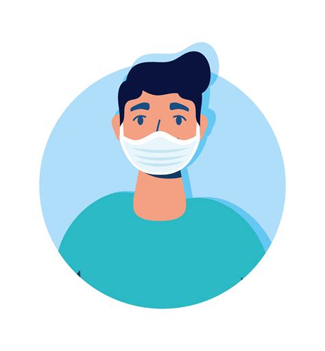 Man wearing a face mask avatar character 1613090 Vector Art at Vecteezy