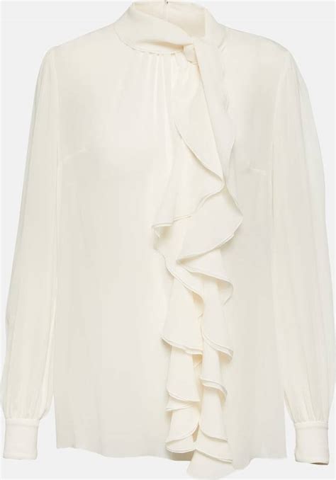 Dolce And Gabbana Georgette Blouse With Ruches • Pris