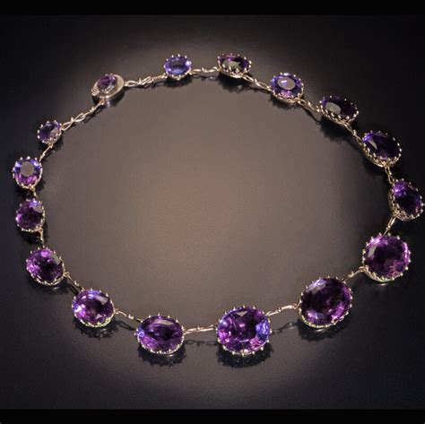 Antique 19th Century Victorian Amethyst Gold Necklace Antique Jewelry Vintage Rings