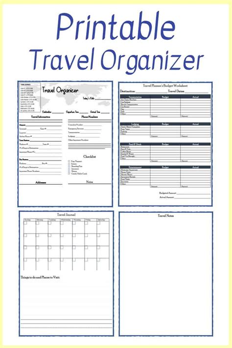 Free Printable Travel Planner Travel Planner Template Travel