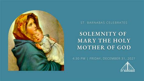 Solemnity Of Mary The Holy Mother Of God Vigil Mass December