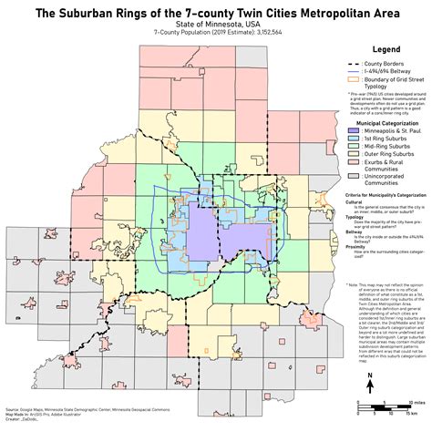 Suburban Rings Of The Twin Cities Minnesota Usa R Mapporn