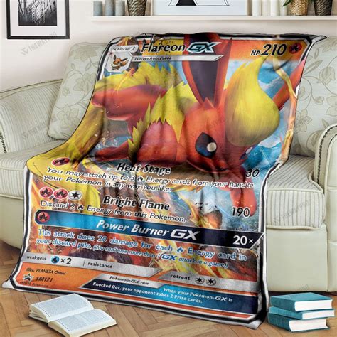 Anime Flareon Gx Sun And Moon Promos Custom Pokemon Blanket