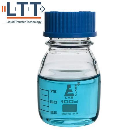 Chemical Borosilicate Glass Graduated Round Reagent Media Storage