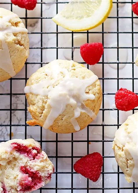 Raspberry Lemon Muffins With Lemon Glaze The Thirsty Feast By Honey And Birch