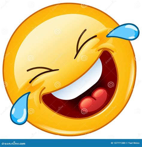 Rolling On The Floor Laughing With Tears Emoticon Stock Vector