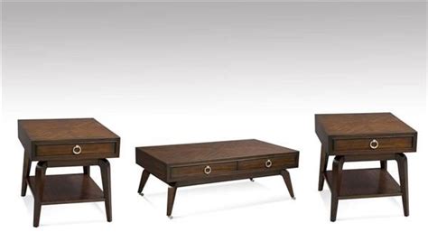 Omni Contemporary Wood Drawer Coffee Table Set