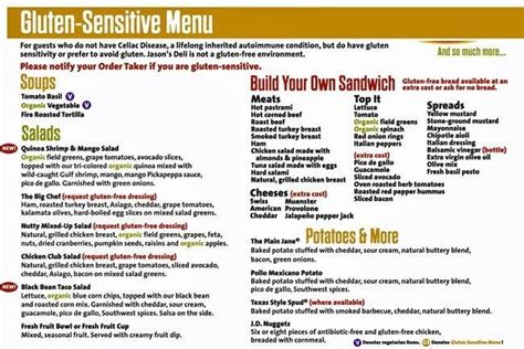 Menu At Jason S Deli Restaurant Charlotte E Woodlawn Rd