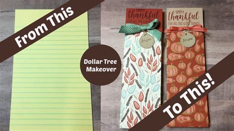 Skinny Notepads Fall Craft Fair Ideas Dollar Tree Notepads Makeover