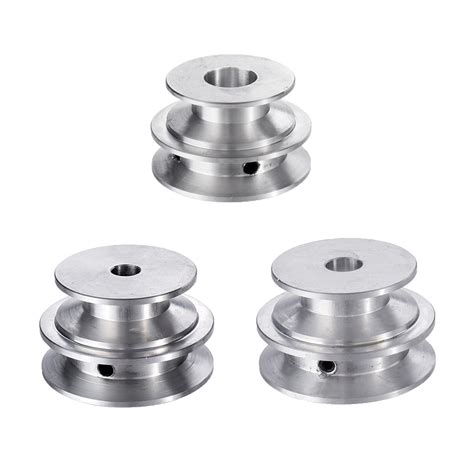 Aluminum Alloy 40 50mm Double Groove Pulley 8 20MM Fixed Bore V Shape