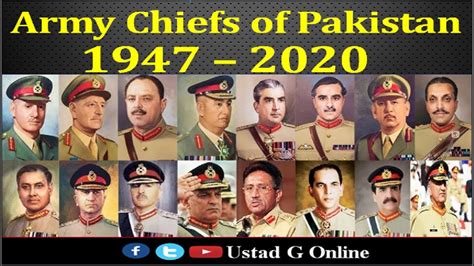 List Of Army Chiefs Of Pakistan Army From To Present General