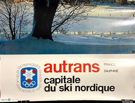 Proantic AUTRANS Xe Jeux Olympiques DHiver Grenoble 1968 100x62cm