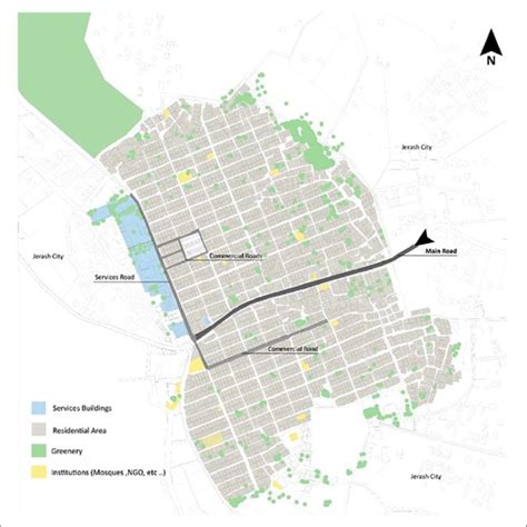 Land use map of Gaza refugee camp in Jordan. Adapted by the work of the ...