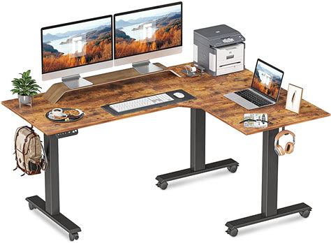 FEZIBO 63x48 Inch Triple Motor L Shaped Standing Desk Reversible