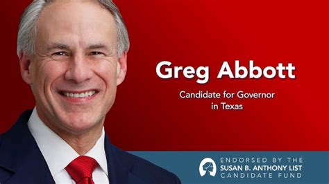 Sba Lists Candidate Fund Pac Endorses Gov Greg Abbott For Re Election