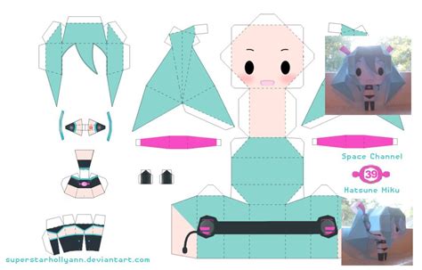 Papercraft Anime Sakura Miku Sakura Miku Chibi Papercraft Template By Puellamagikazumi On