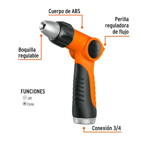 Ficha Tecnica Pistola Para Riego Funciones Pl Stica Boquilla Regulable