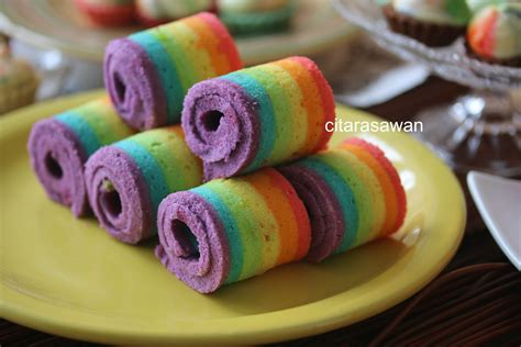 Mini Rainbow Roll Cake Kek Gulung Pelangi Must Read