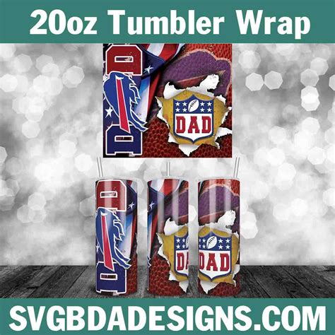 Dad Buffalo Bills Football Tumbler Wrap NFL 20oz Tumbler Wrap