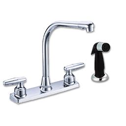 WHITEFALLS TWO HANDLE HI RISE KITCHEN FAUCET WITH SPRAY CHROME