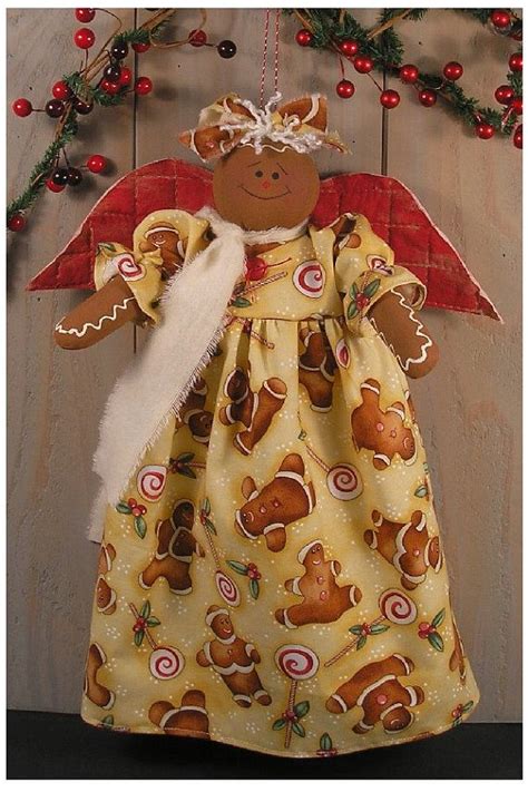 Pdf E Pattern Christmas Gingerbread Angel Doll Ornament Wall Decor