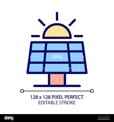 Solar Panel Pixel Perfect Rgb Color Icon Stock Vector Image Art Alamy