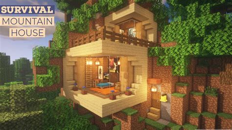 Starter Survival Mountain House Minecraft How To Build In Minecraft