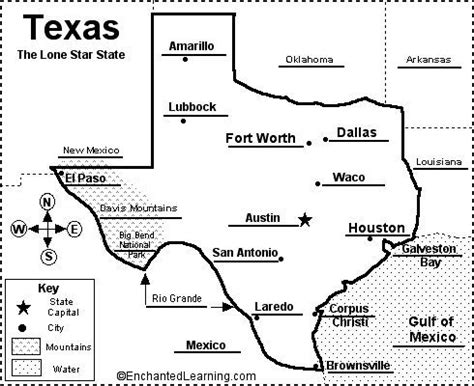 Texas Map Coloring Page Oppidan Library