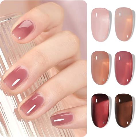 Gaoy Rose Garden Jelly Gel Nail Polish Of Transparent Nude Red Pink