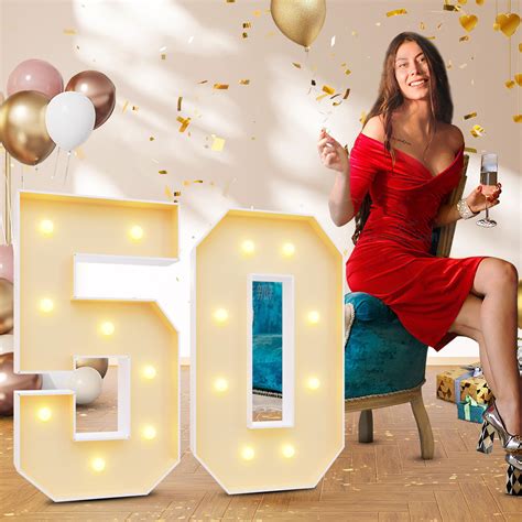 Imprsv 3ft 50th Birthday Decorations Numbers 50th Birthday Party