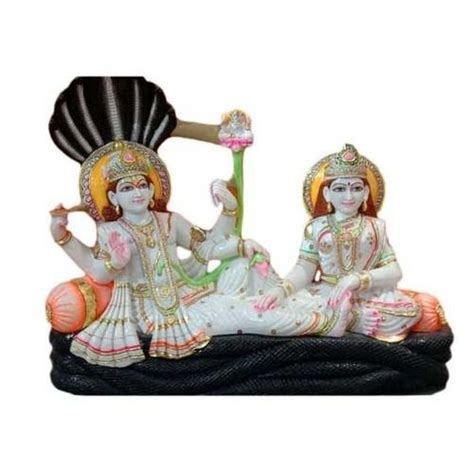 Durable Inch White Marble Vishnu Laxmi Statue At Best Price In