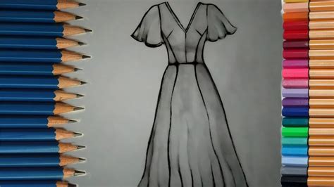 تعليم رسم فستان سهل جدا خطوه بخطوه 👗 Youtube