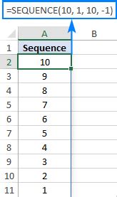 Sequence Function In Excel Auto Generate Number Series