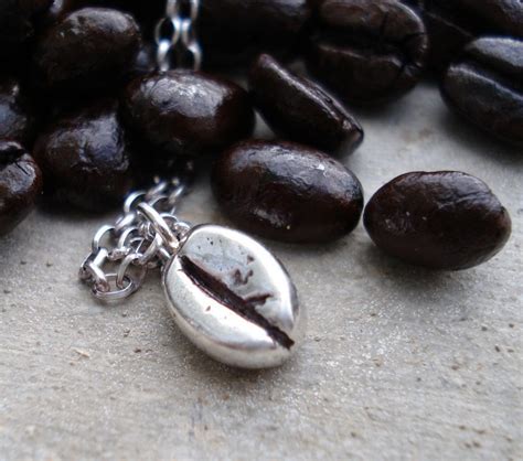 Coffee Bean Necklace Sterling Silver Sterling Silver Coffee