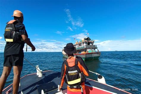 Tim Sar Timika Melanjutkan Pencarian Abk Papua Jaya Jatuh Ke Laut