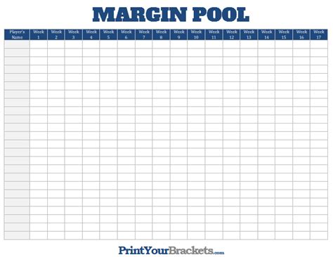 Printable Nfl Football Pool Master Sheet