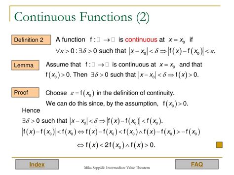 Ppt 41 Intermediate Value Theorem For Continuous Functions Powerpoint Presentation Id6103193