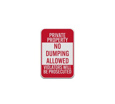 Shop For Private Property No Dumping Aluminum Sign Diamond Reflective