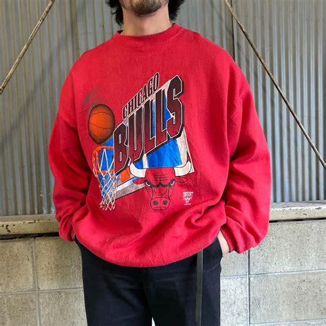 90年代 Nba シカゴ・ブルズ バスケットボール チーム プリント スウェット メンズxl相当 古着 Chicago Bulls 90s