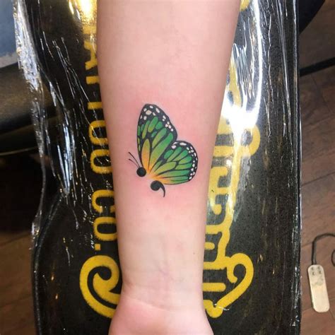 Amazing Semicolon Butterfly Tattoos For