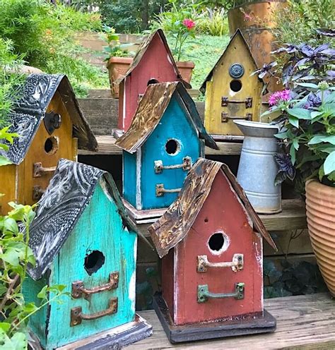 Barn Wood Tin Birdhouses Rustic Birdhouse Unique Bird House T